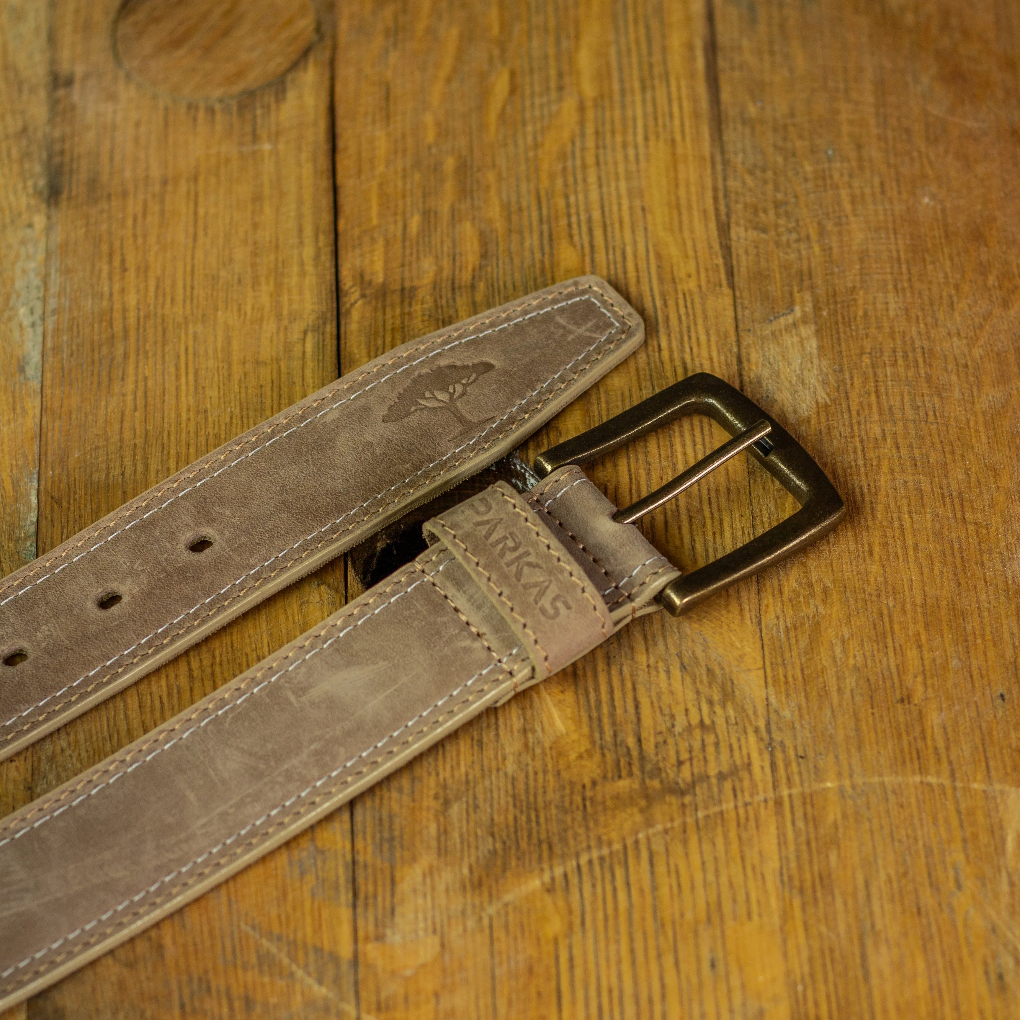 40mm Leather Belt - Stone