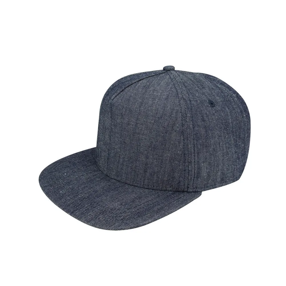 5 Panel Flat Bill Snapback Cap