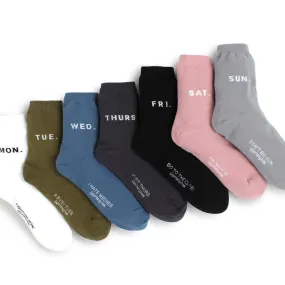 (7 Pairs) 7Day Daily Crew Socks Women Kids(over 10) Day Mark Fashion PI17