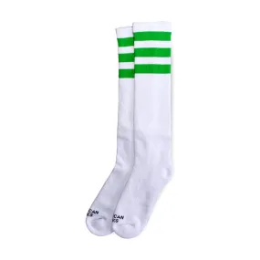 American Socks Knee High Green Day Socks Triple Green Striped