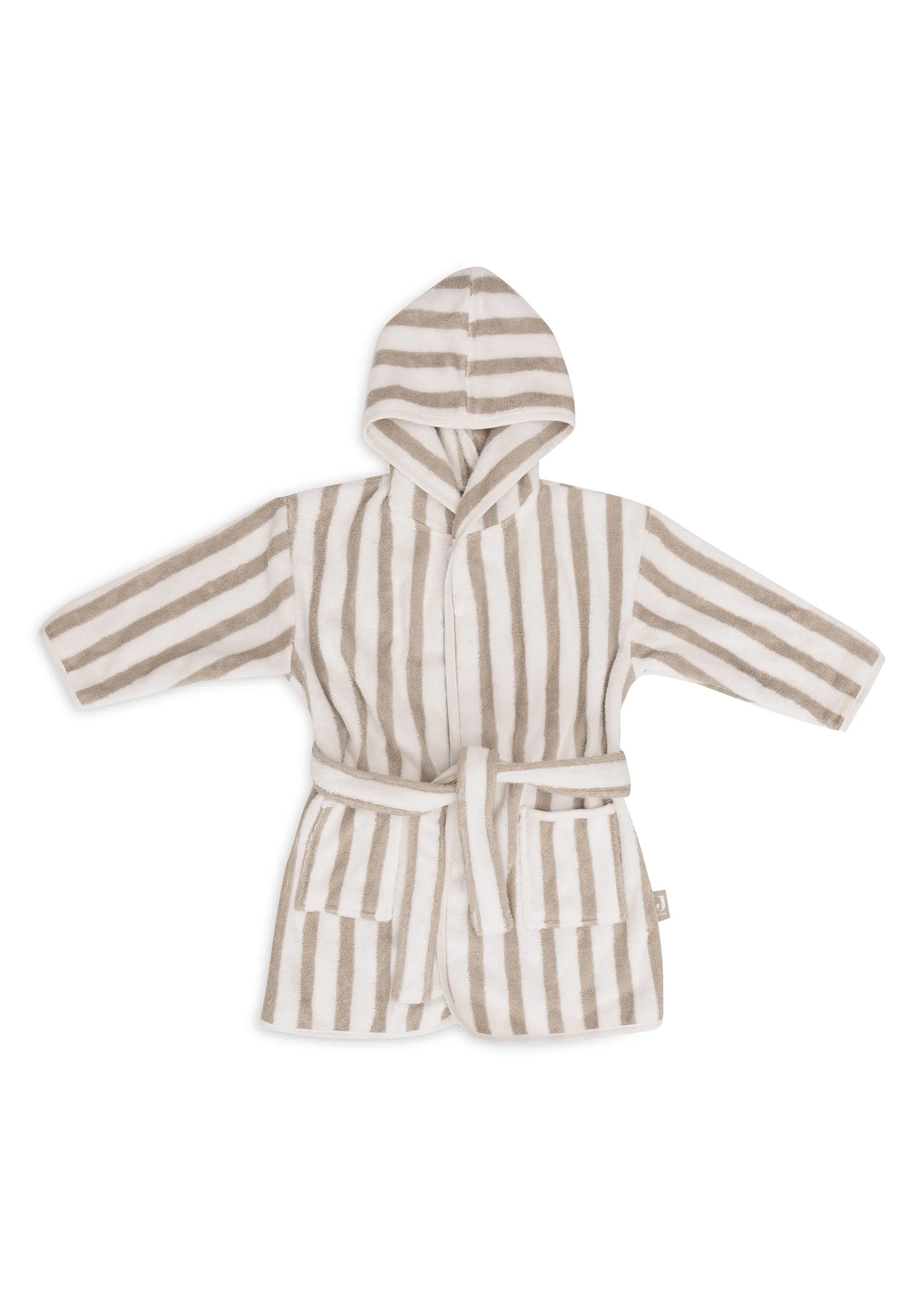 Bathrobe 1-2 year Stripe Terry - Olive Green - GOTS