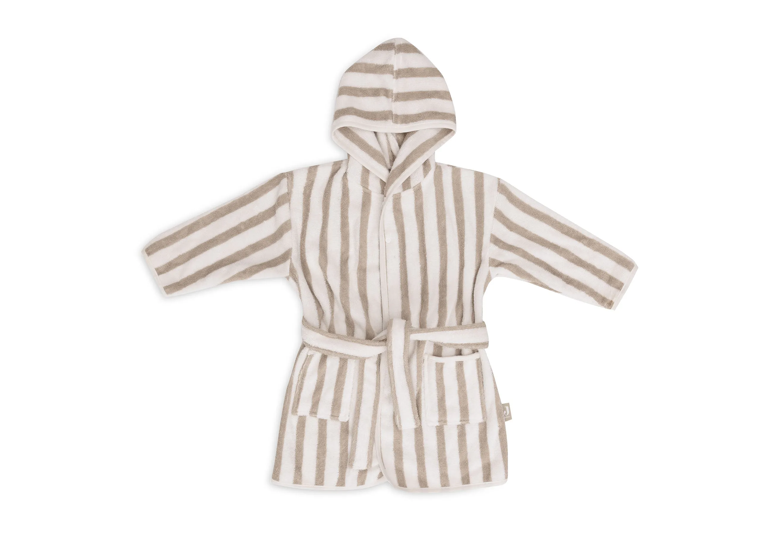 Bathrobe 1-2 year Stripe Terry - Olive Green - GOTS