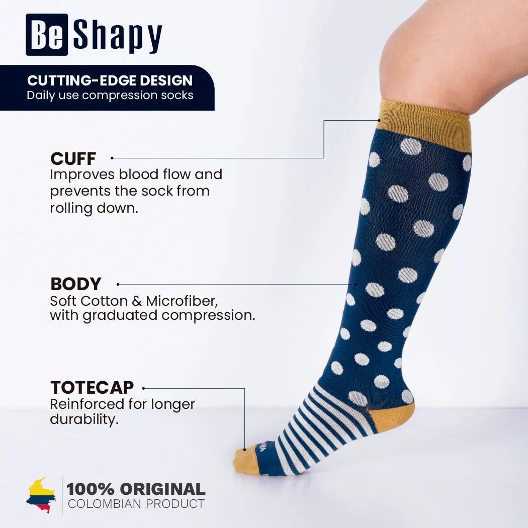 Be Shapy Socks 2 Pack Knee High Compression for Daily Use