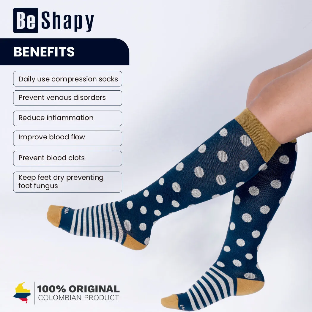 Be Shapy Socks 2 Pack Knee High Compression for Daily Use