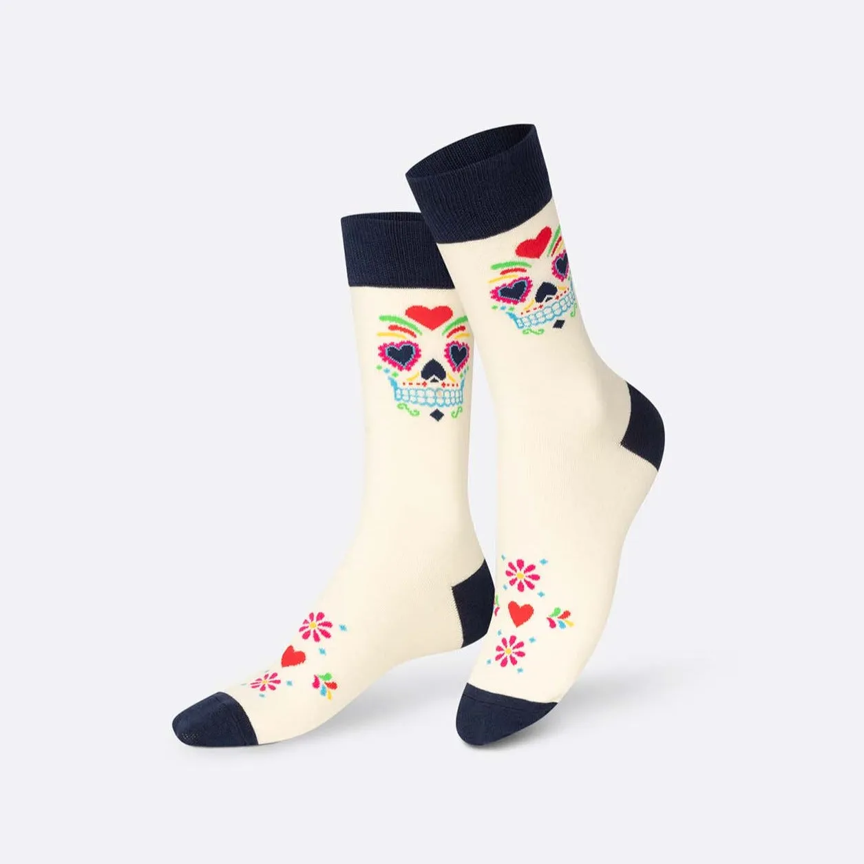 Calaca Skull White Socks Unisex