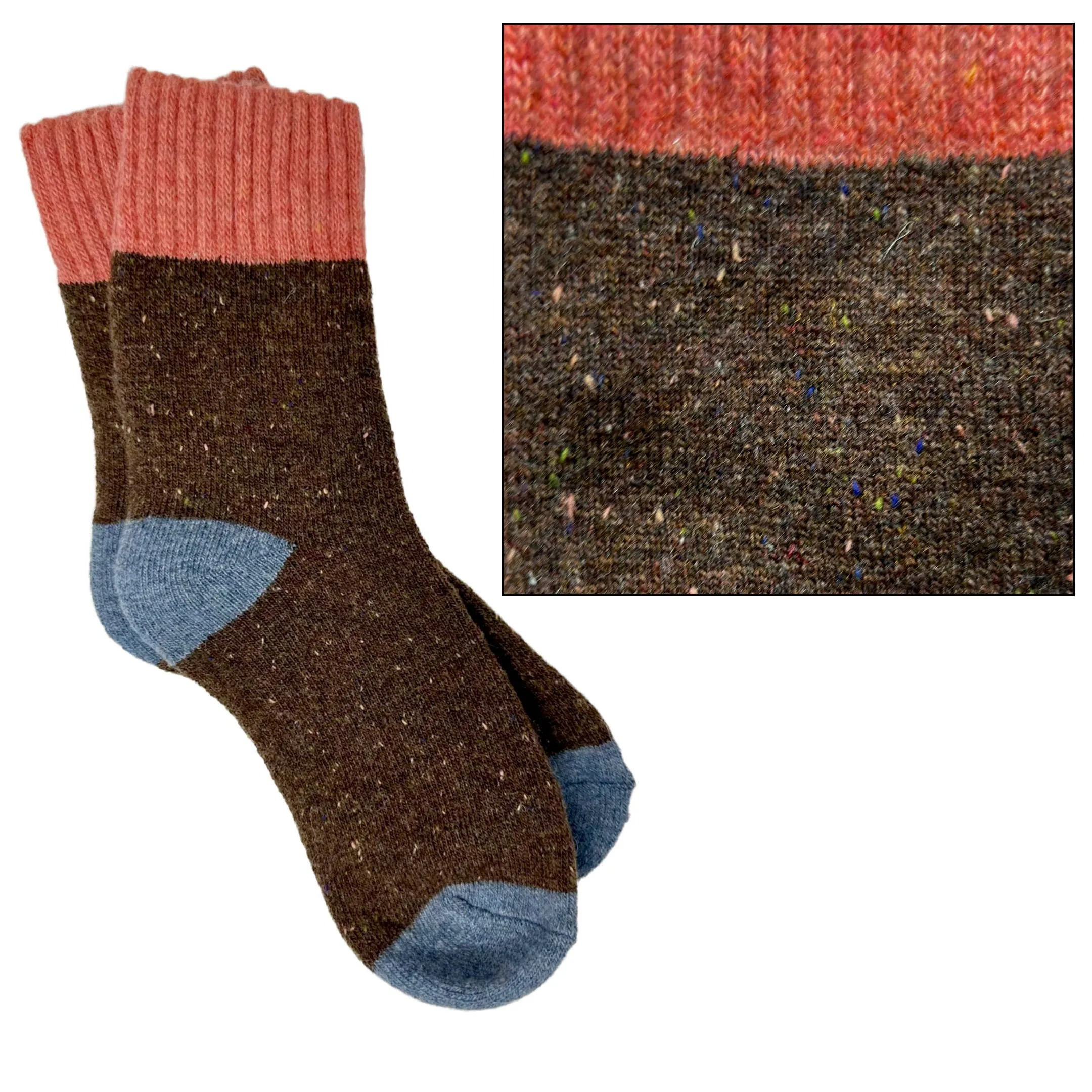 Camilla Socks: Red/Khaki