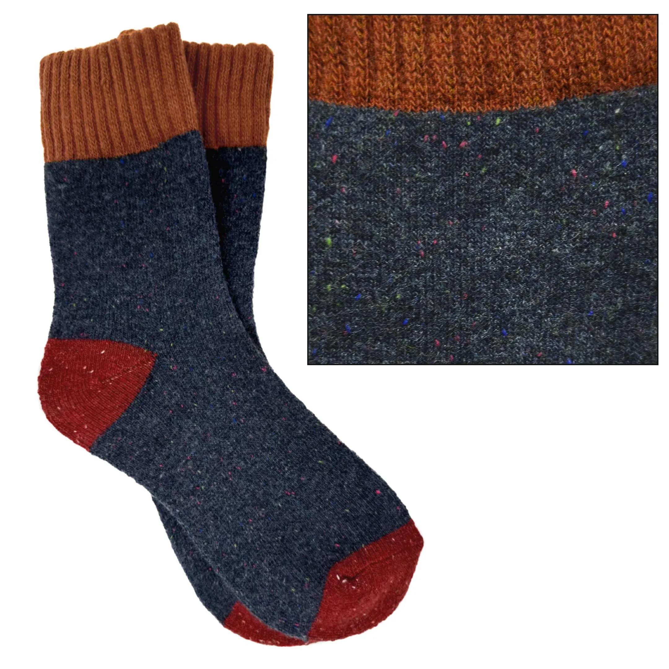 Camilla Socks: Red/Khaki