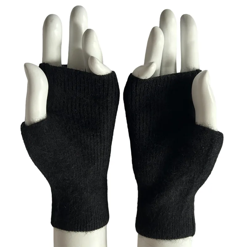 Cashmere Feel Acrylic Fingerless Wrist Gloves