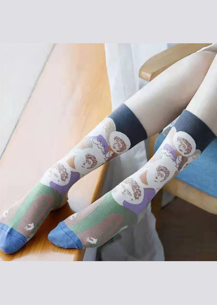 Casual Cartoon pattern Paitings Cotton Crew Socks