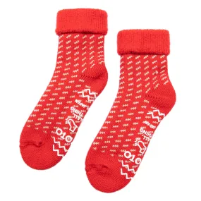 Comfy Room Socks - Bird's Eye Scarlet