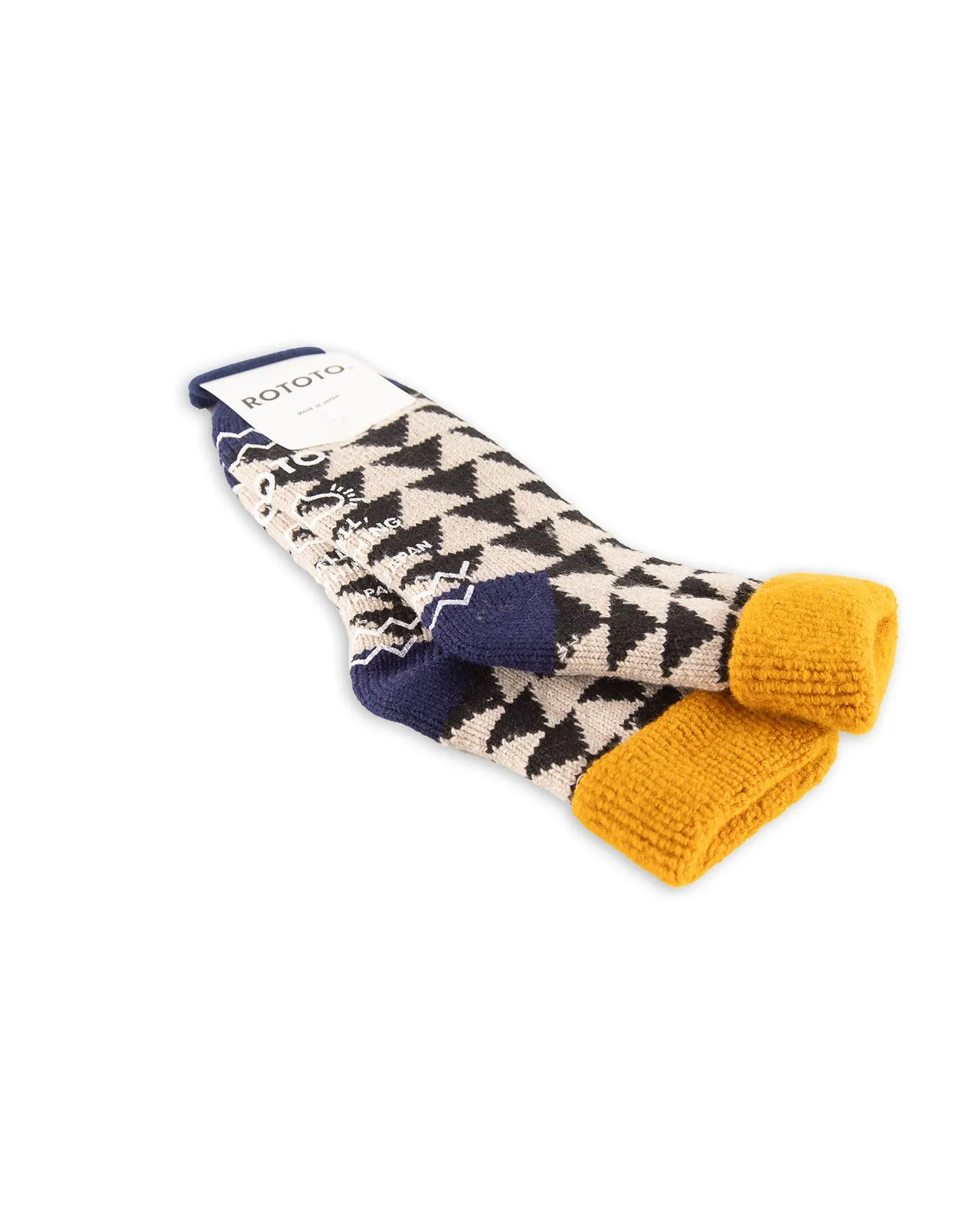 Comfy Room Socks - Sankaku Gold/Black/Navy