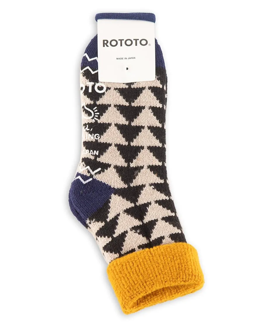 Comfy Room Socks - Sankaku Gold/Black/Navy