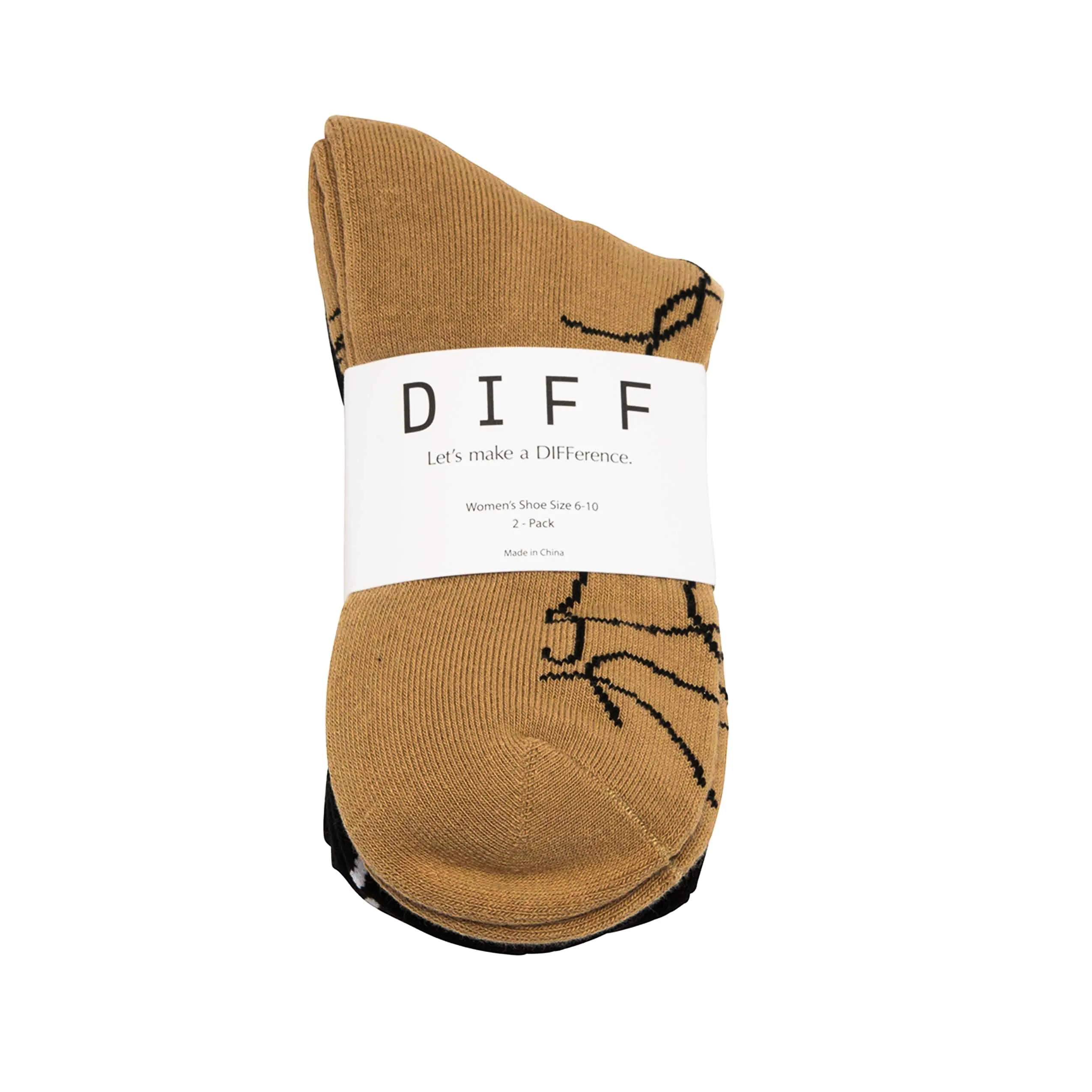 CREW SOCK DUO - LEOPARD   ABSTRACT CIRCLES