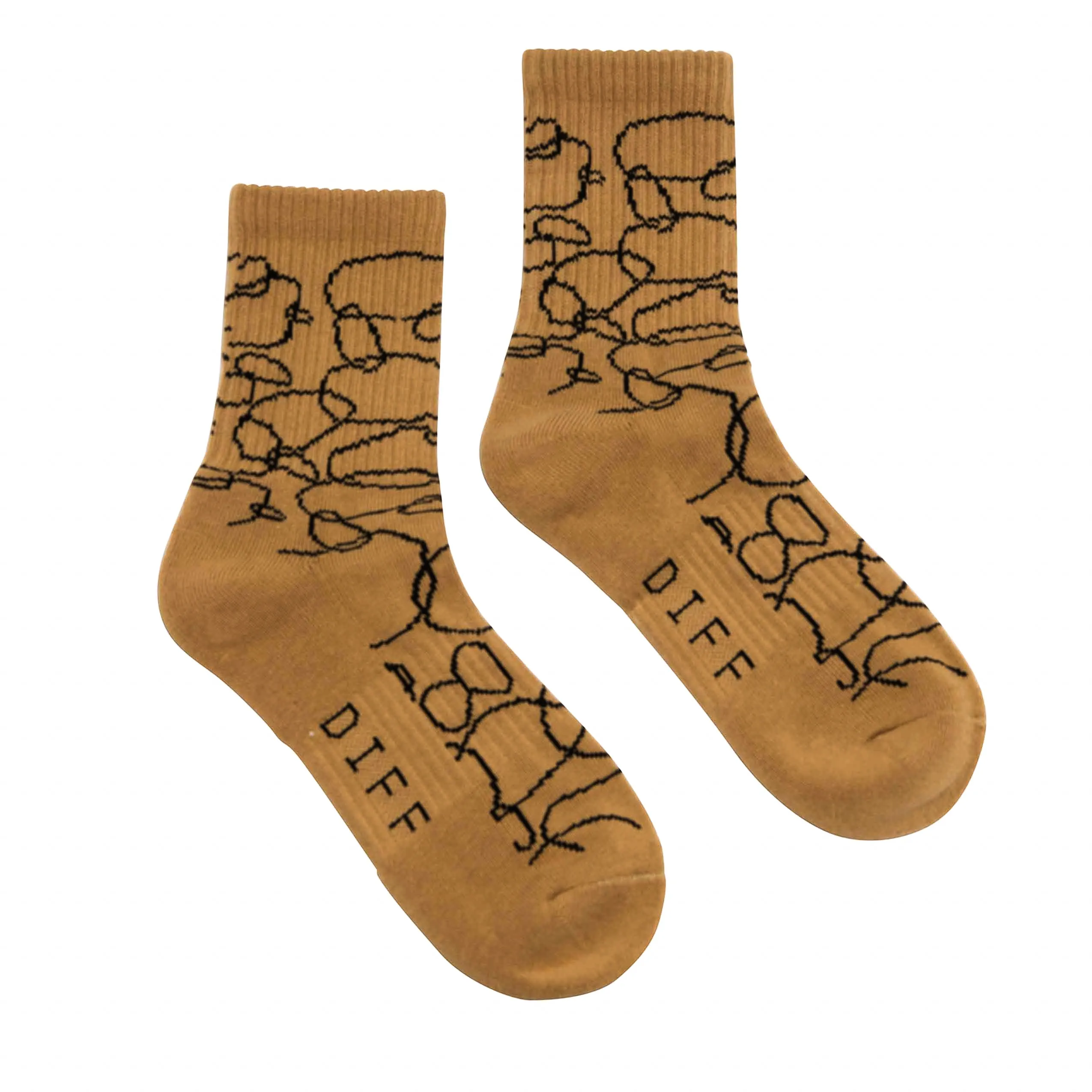 CREW SOCK DUO - LEOPARD   ABSTRACT CIRCLES