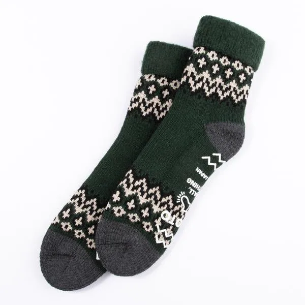 Dark Green Nordic Comfy Room Socks