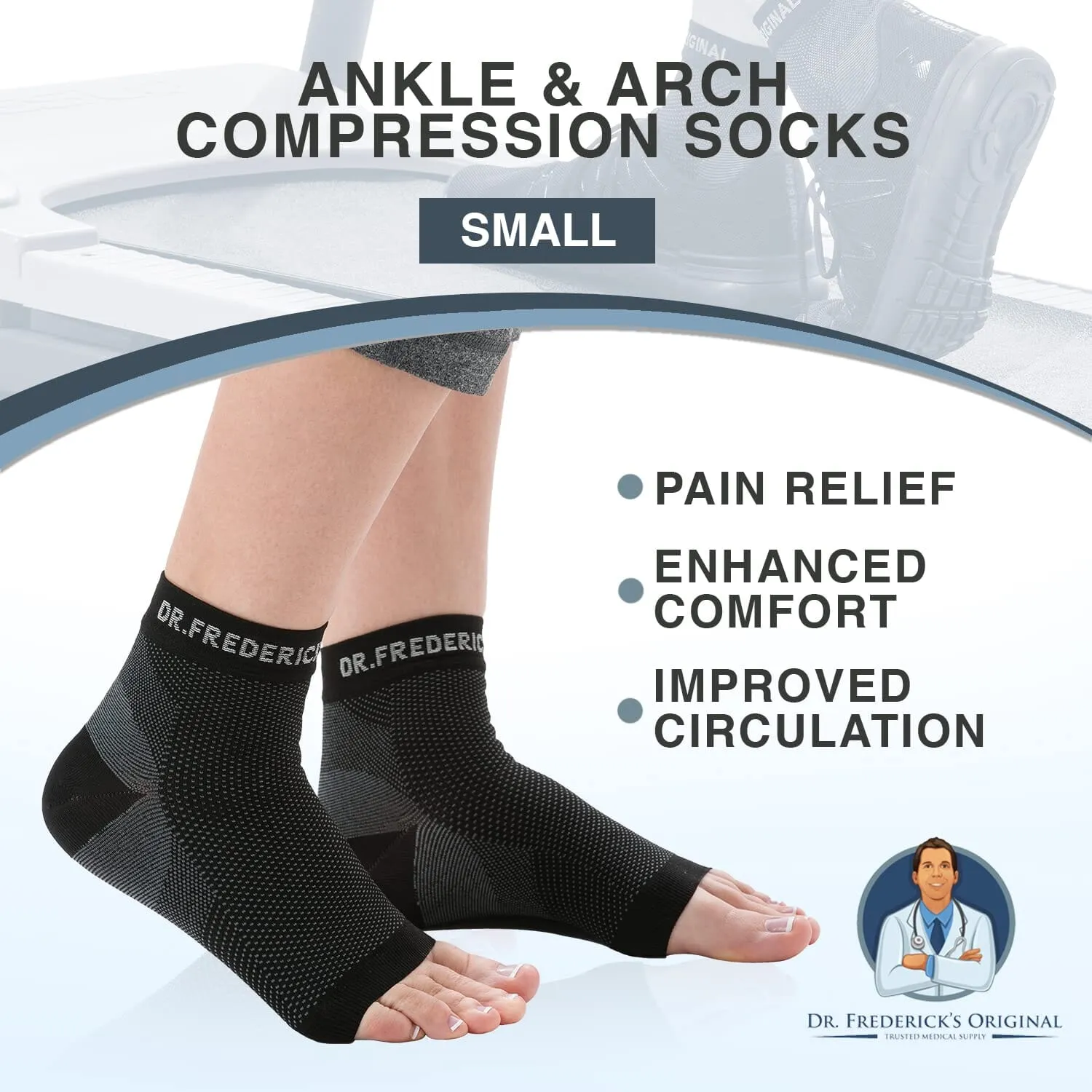 Dr. Frederick's Original Arch Support Socks - 1 Pair - Plantar Fasciitis Socks