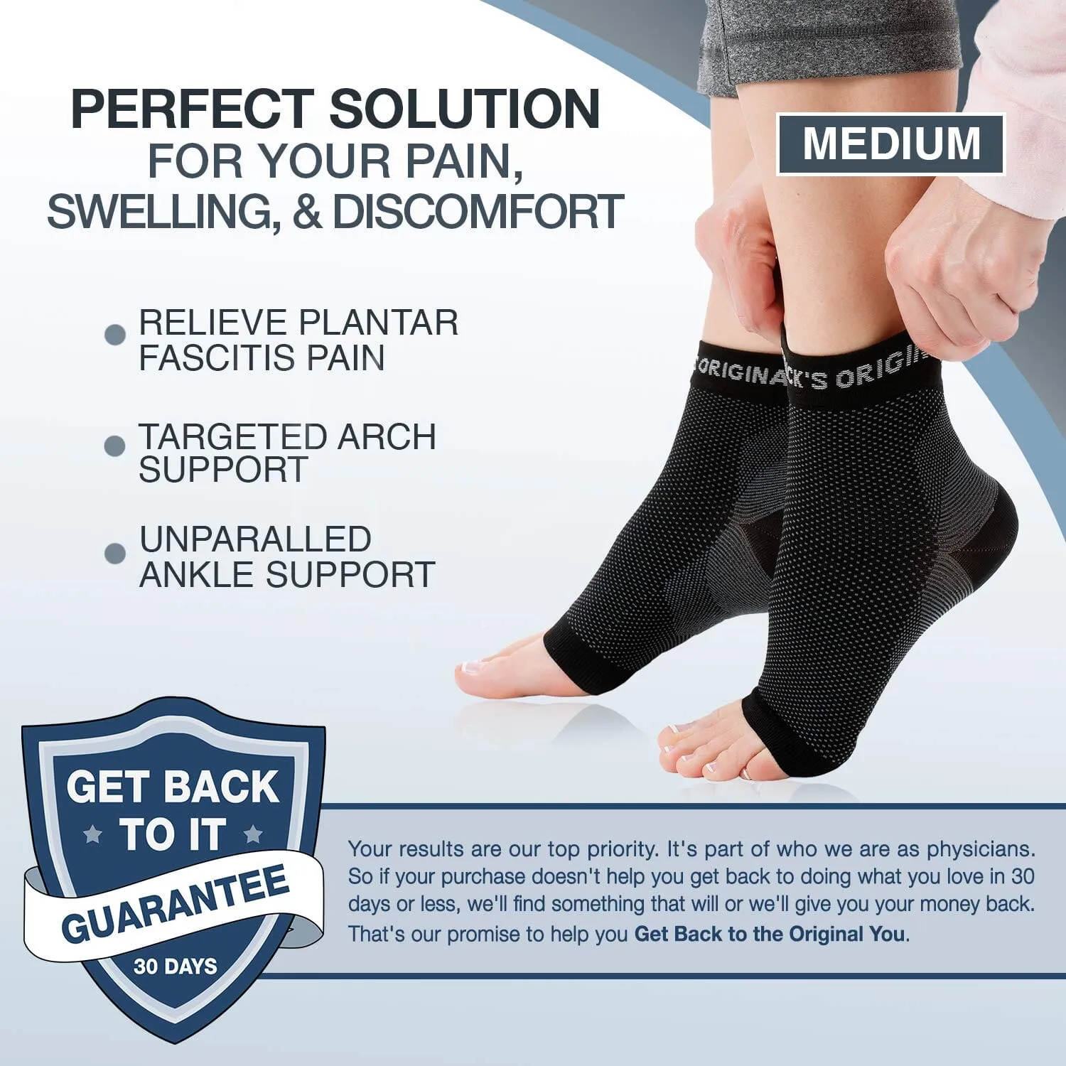 Dr. Frederick's Original Arch Support Socks - 1 Pair - Plantar Fasciitis Socks