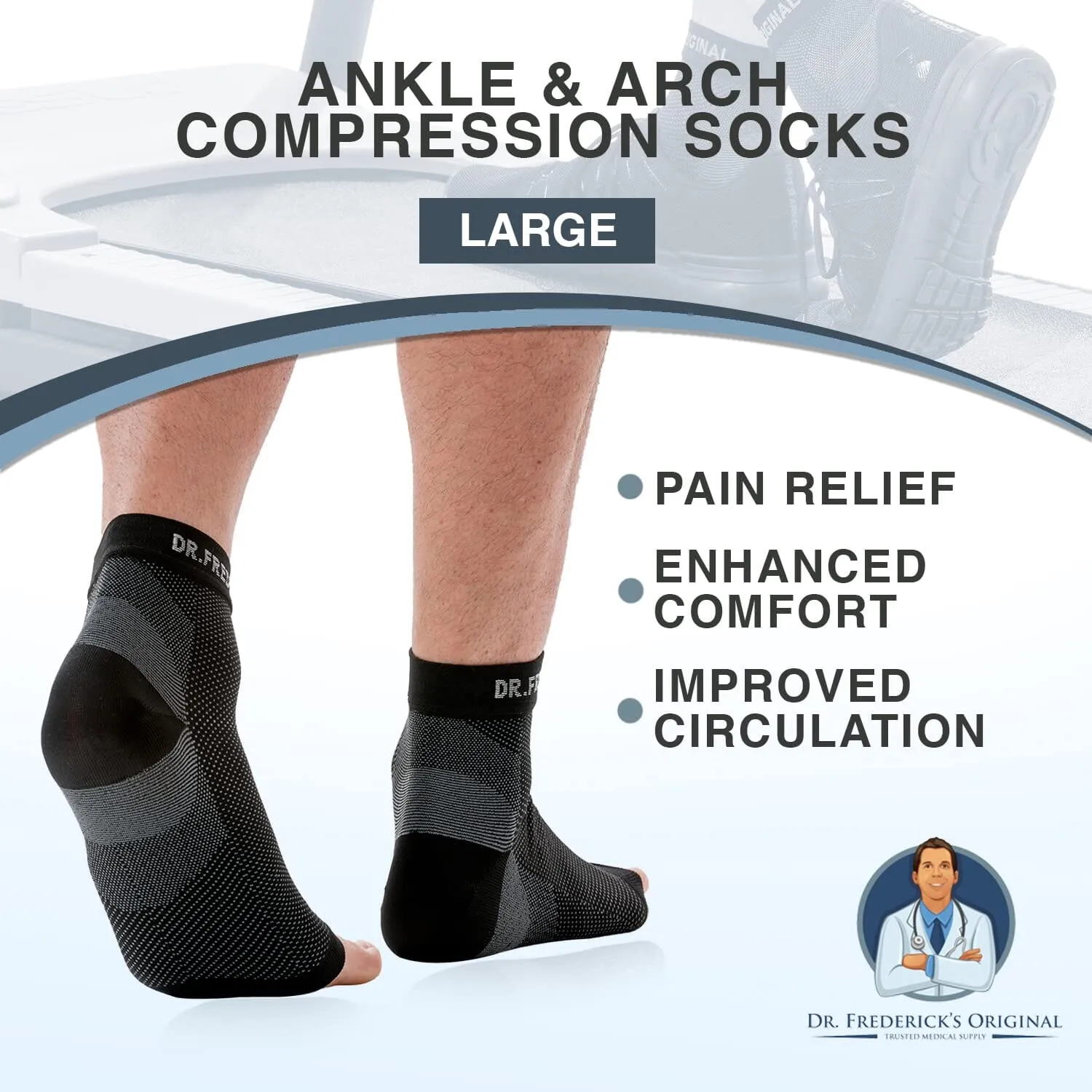 Dr. Frederick's Original Arch Support Socks - 1 Pair - Plantar Fasciitis Socks