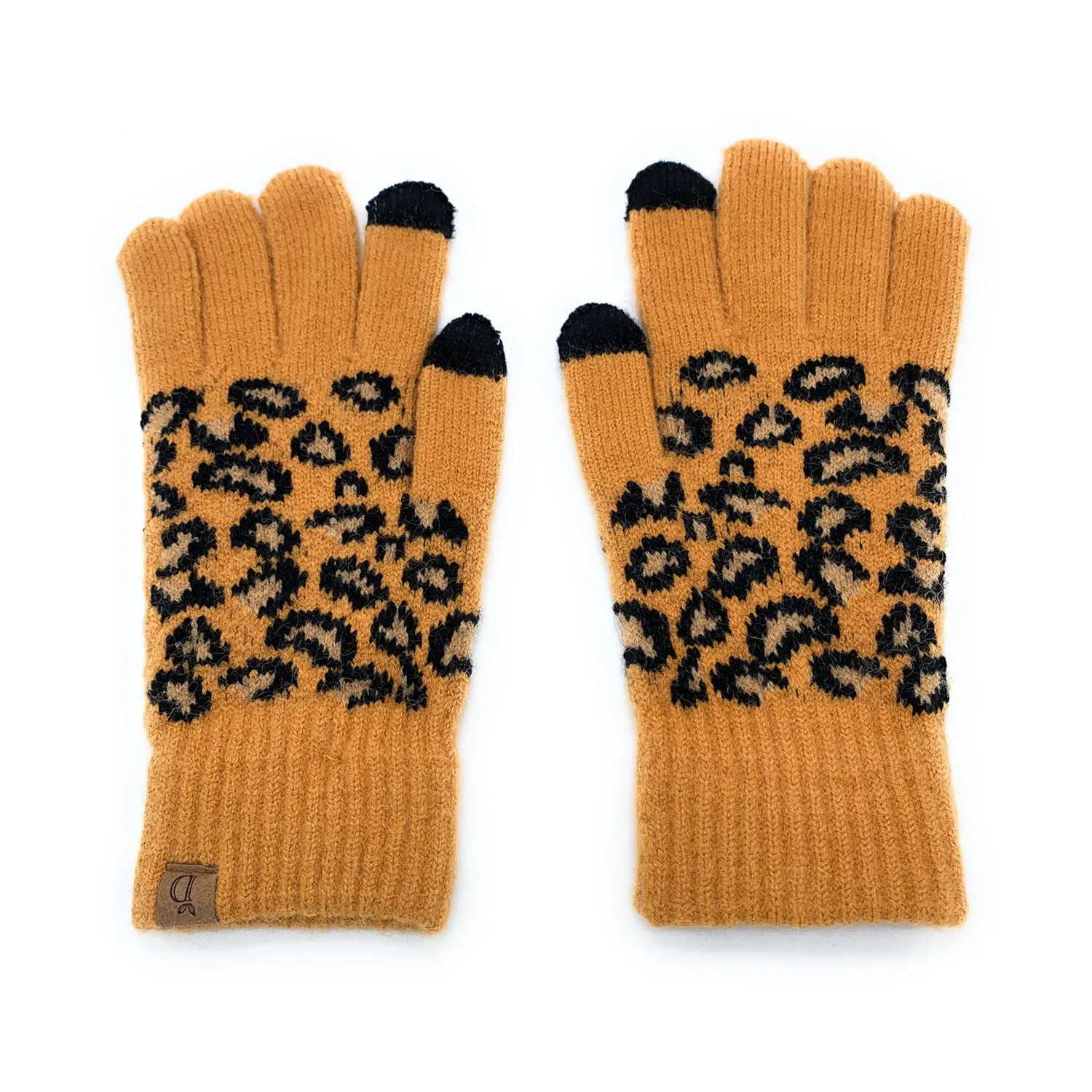 Empire Cove Winter Knit Ribbed Leopard Touch Screen Gloves