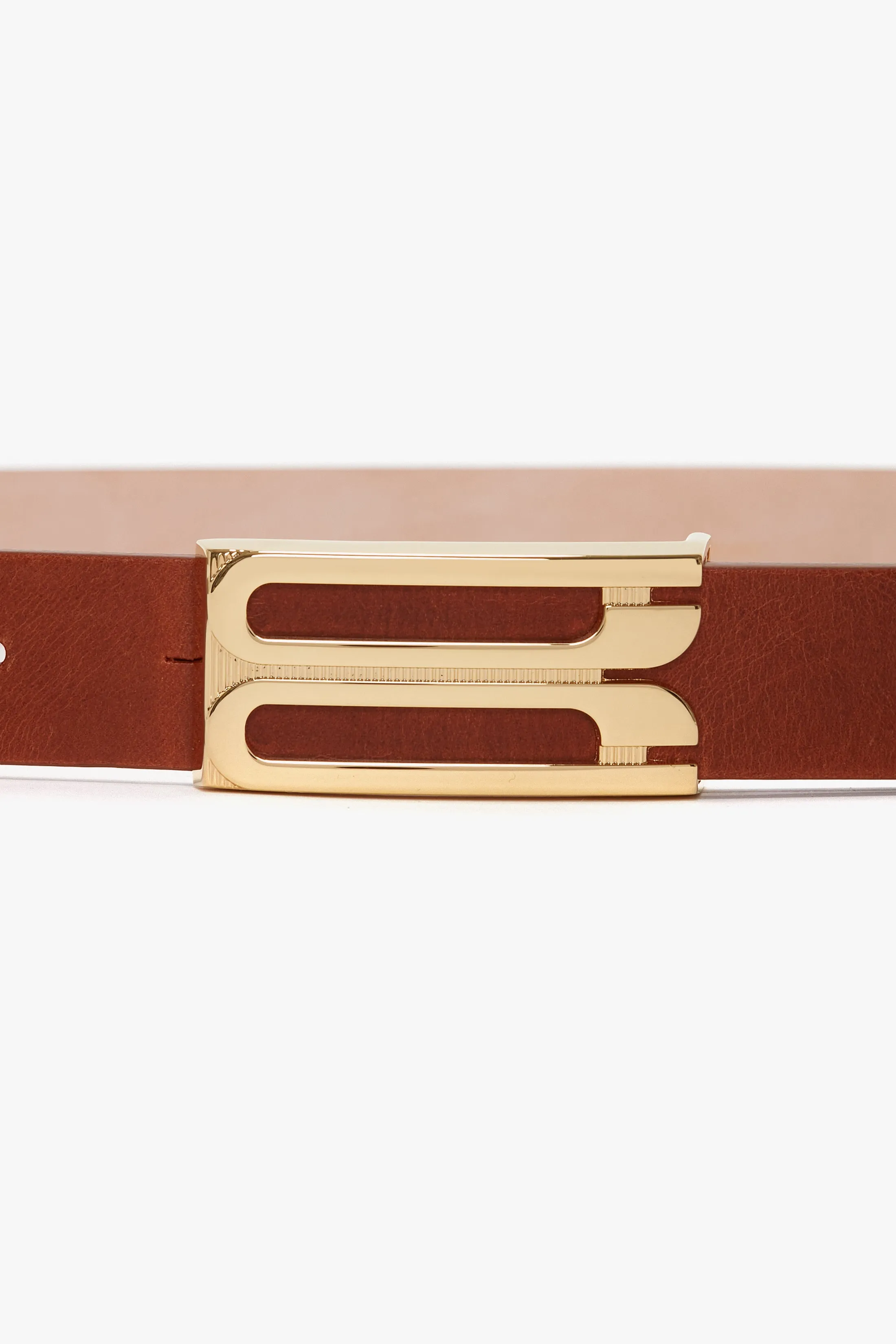 Exclusive Frame Belt In Tan Leather