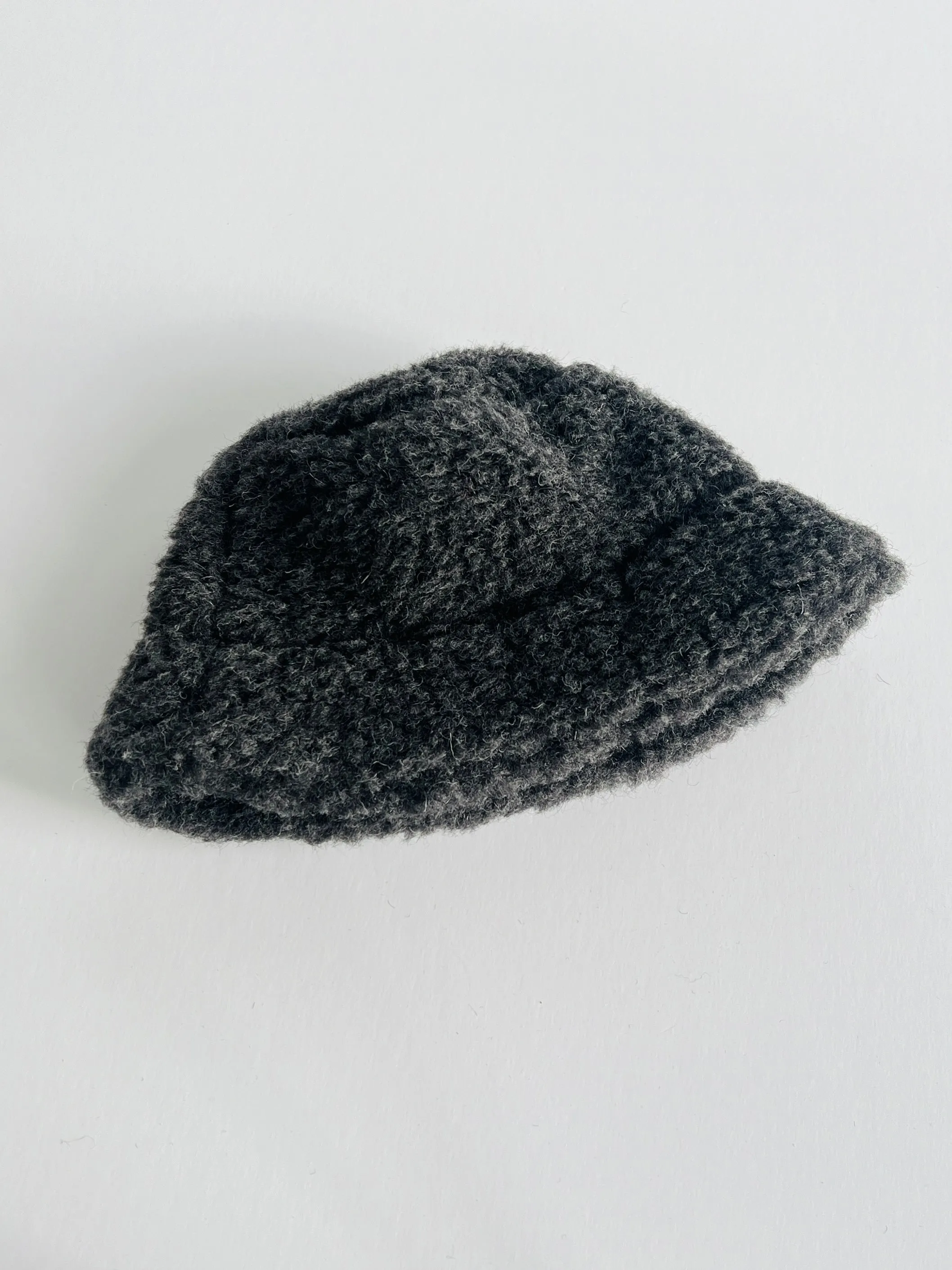 Fluffy Wool Bucket Hat - Black