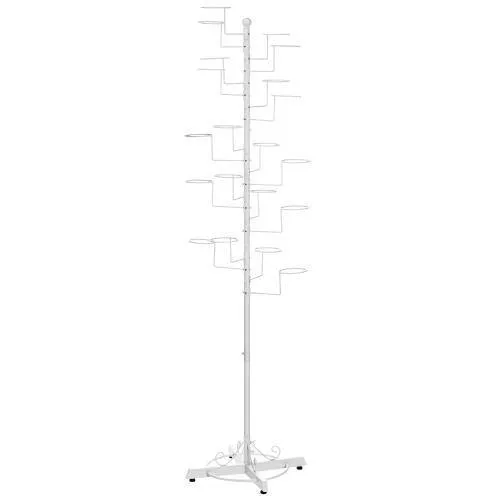 Freestanding Display Stand with 20 Circular Hooks for Hats and Wigs