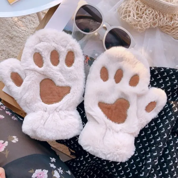 Fuzzy Kitty Paw Gloves AD10602