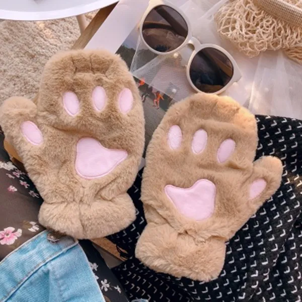 Fuzzy Kitty Paw Gloves AD10602