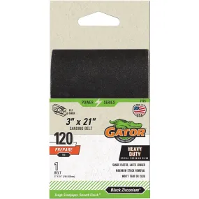 Gator 7775 Sanding Belt, 3 in W, 21 in L, 120 Grit, Fine, Zirconium Oxide Abrasive :EA: QUANTITY: 1