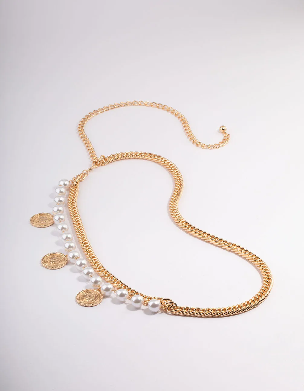 Gold Hinge Pearl Double Chain Belts