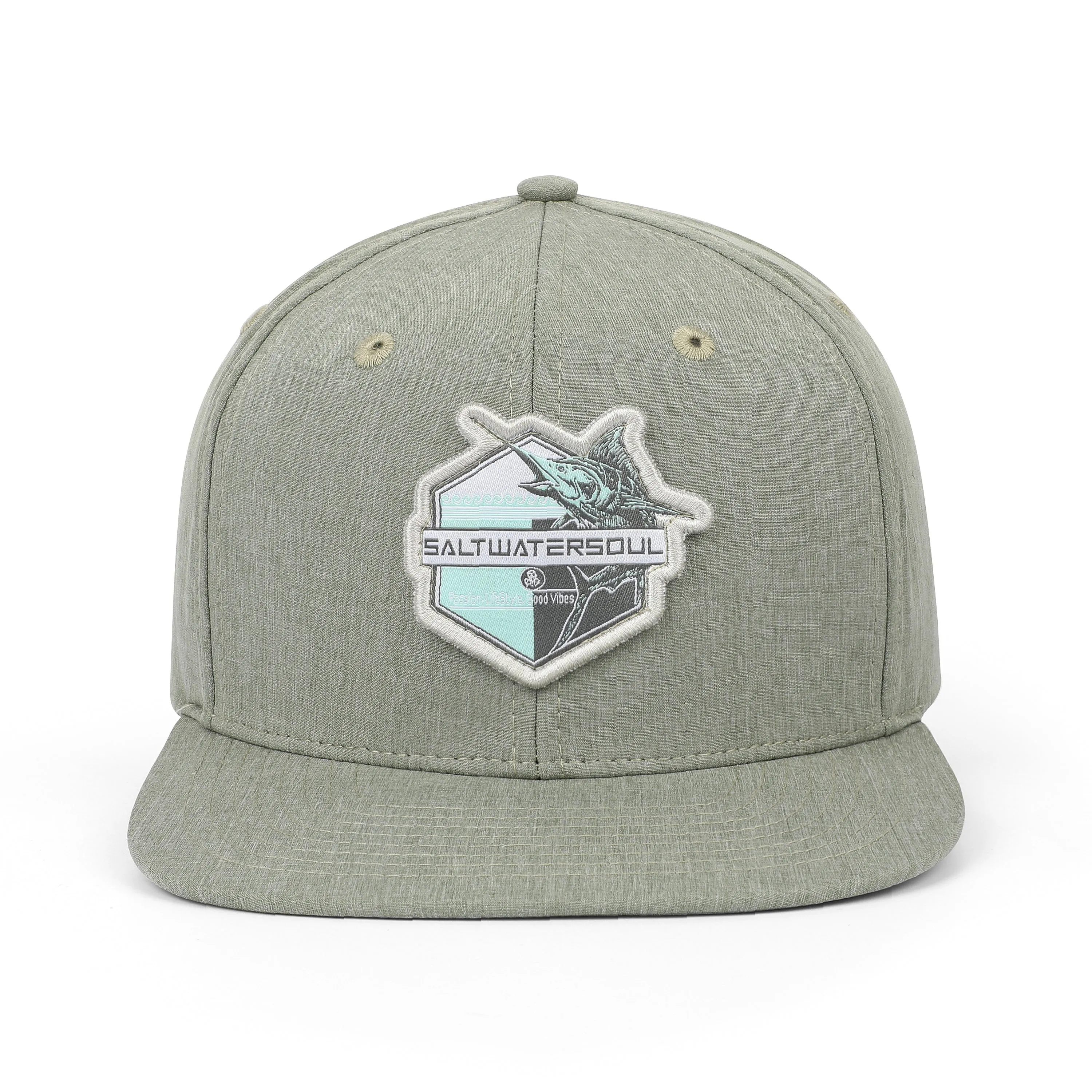 Green Modern Marlin Snapback Hat