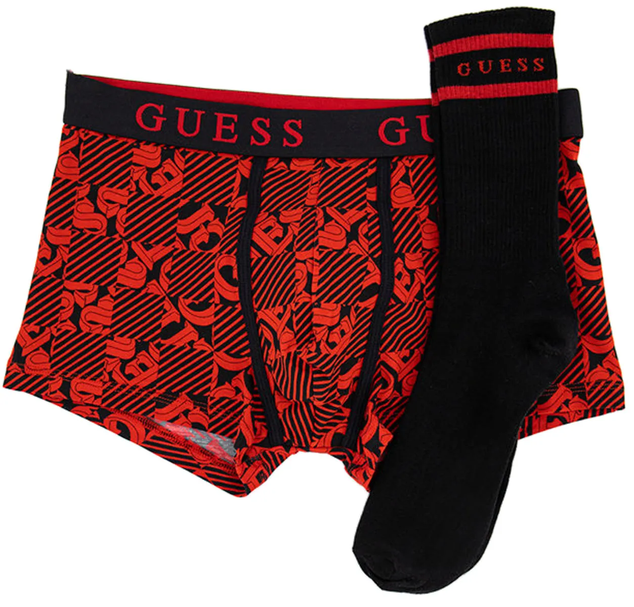 Guess U0Bg19Jr003 In Black Red For Men