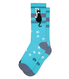 Hanging Tuxedo Cat  - Gym Crew Socks