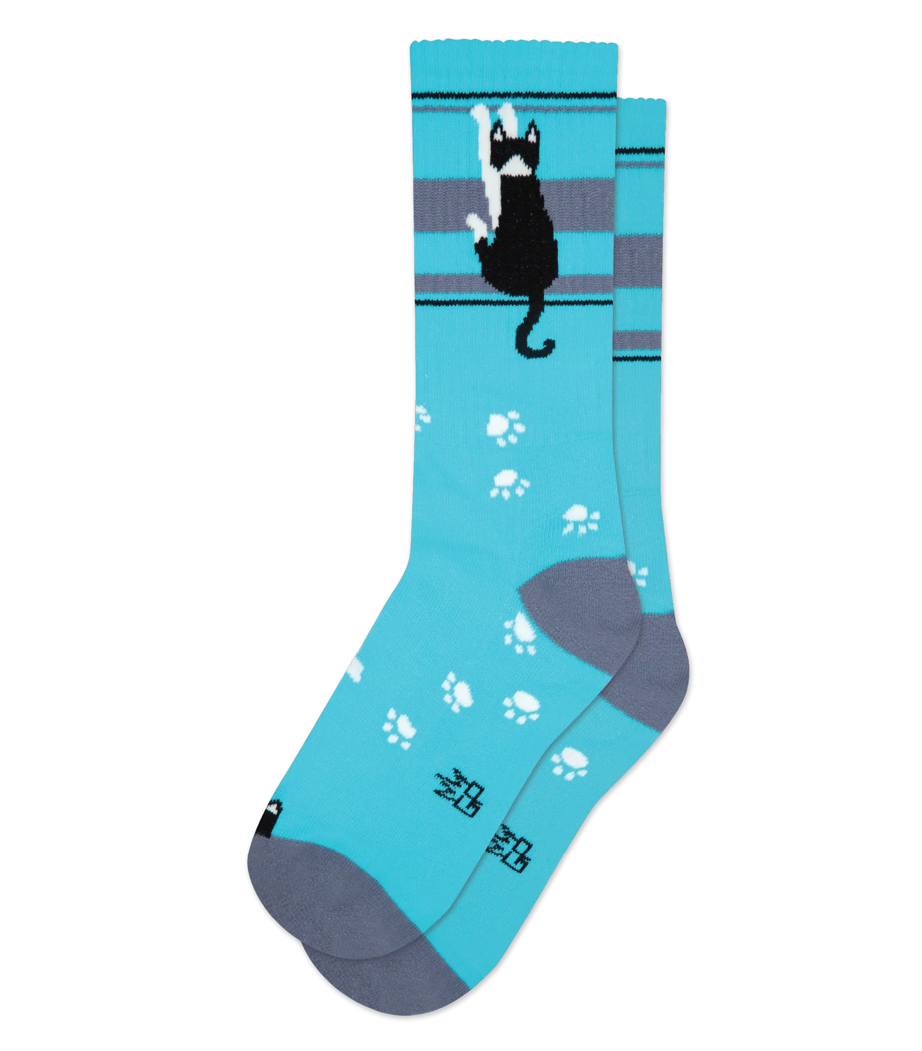 Hanging Tuxedo Cat  - Gym Crew Socks