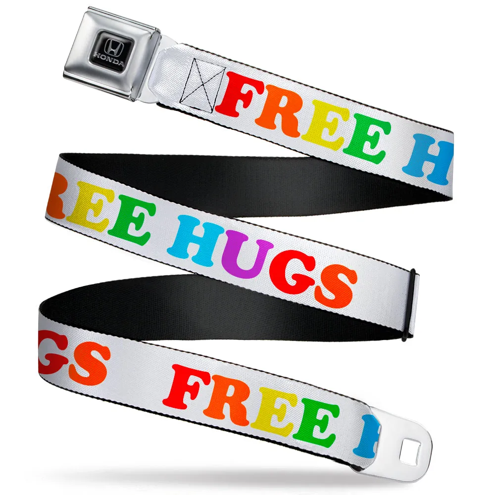 Honda -  Seatbelt Belt - FREE HUGS White/Multi Color Webbing