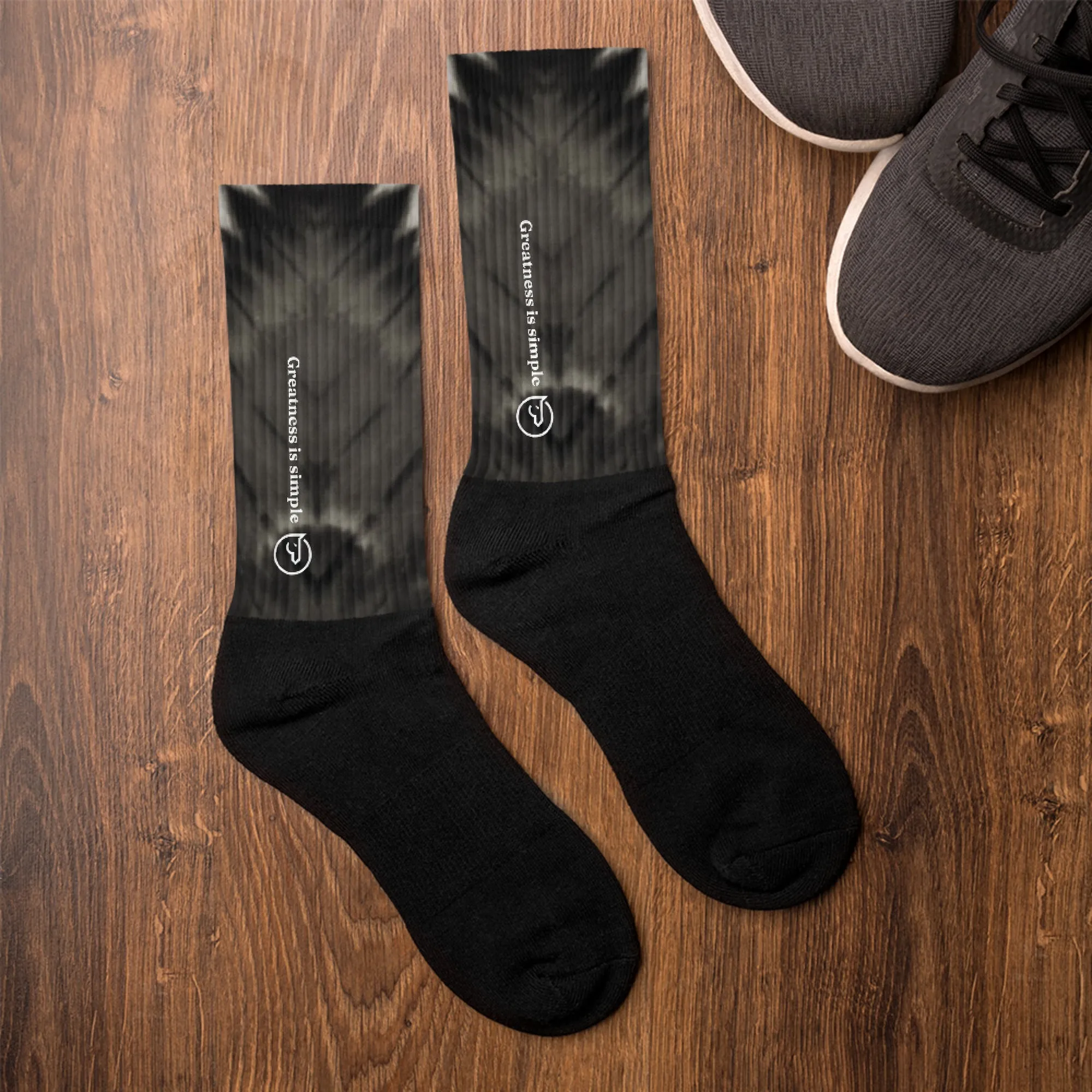 Humble Sportswear™ Tie-Dyed Black GIS Crew Socks