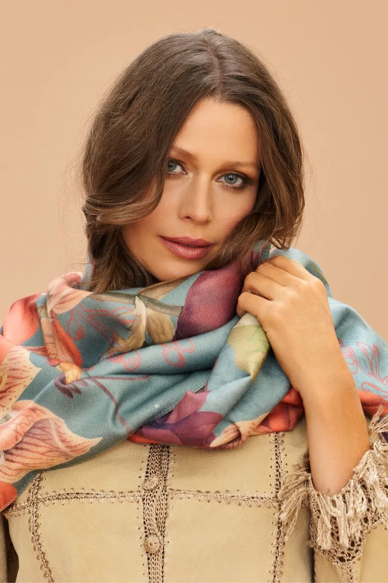 Hummingbird at Dusk Luxury Printed Scarf