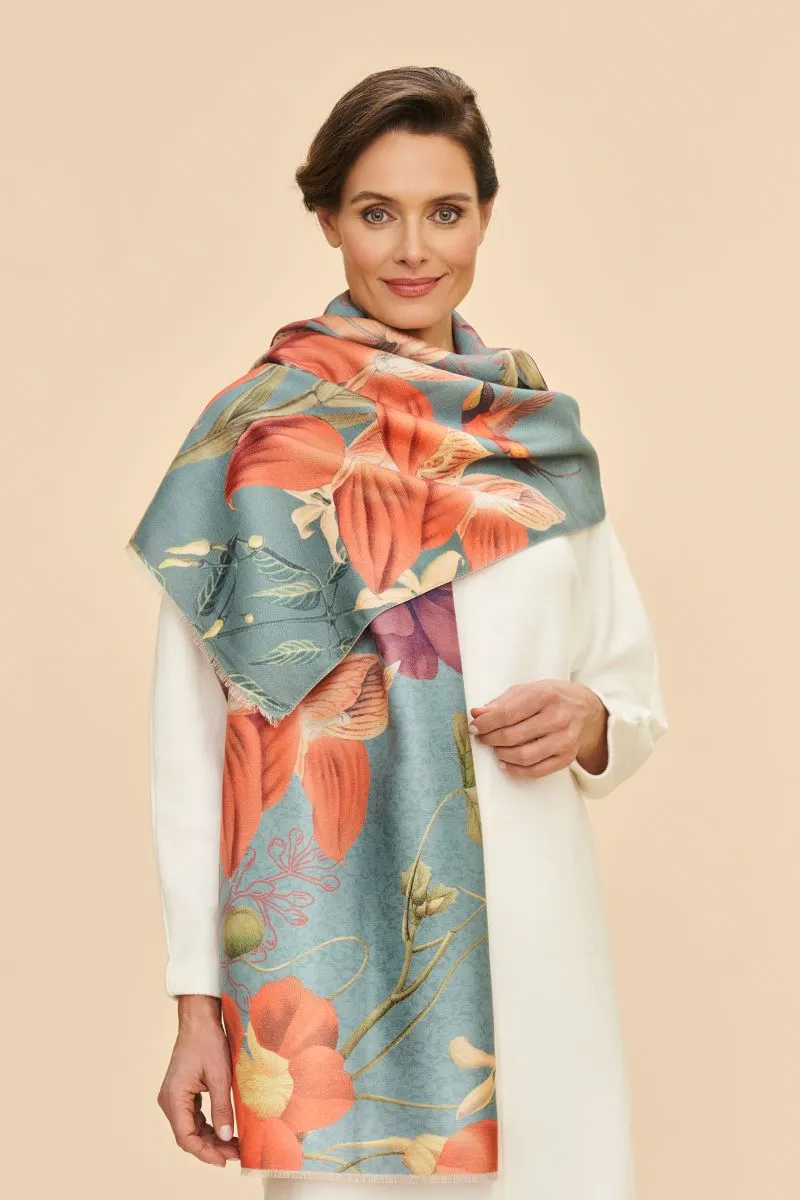 Hummingbird at Dusk Luxury Printed Scarf