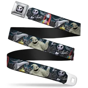 Jack Expression6 Full Color Seatbelt Belt - Nightmare Before Christmas 4-Character Group/Cemetery Scene Webbing