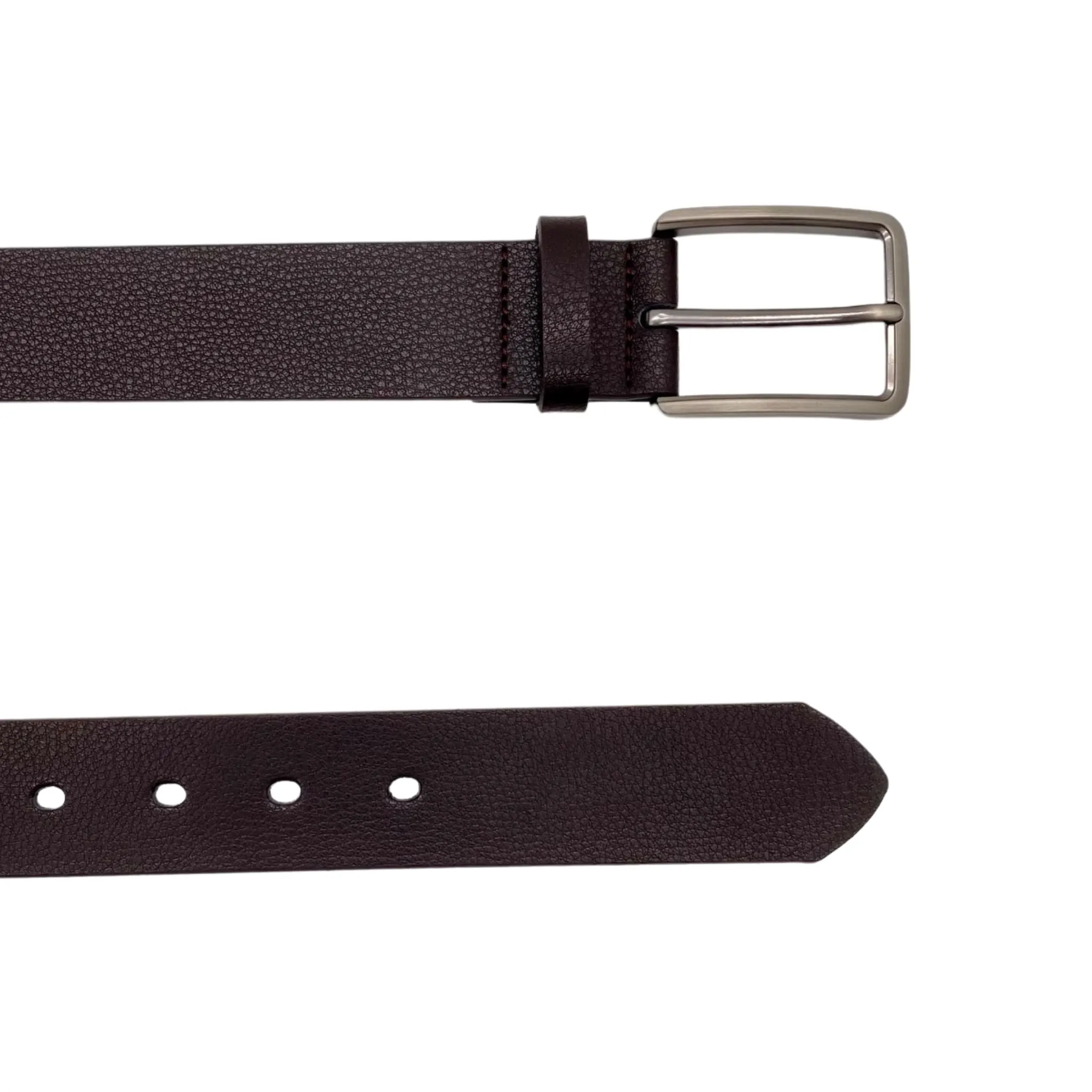 KURT - Men's Dark Brown Genuine Leather Belt with Gunmetal Pin Buckle