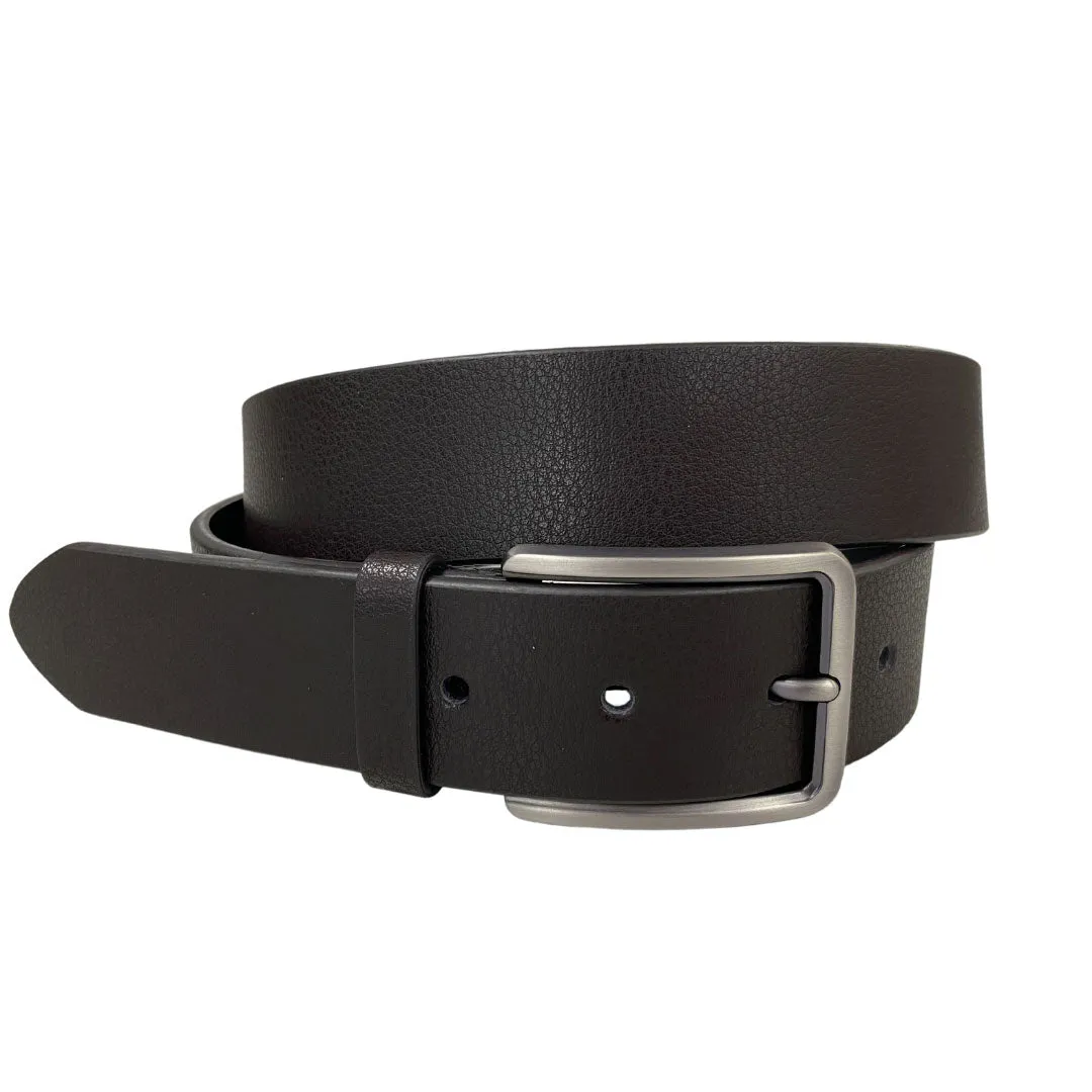 KURT - Men's Dark Brown Genuine Leather Belt with Gunmetal Pin Buckle