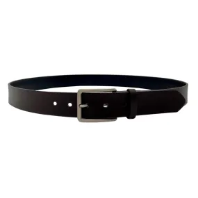 KURT - Men's Dark Brown Genuine Leather Belt with Gunmetal Pin Buckle