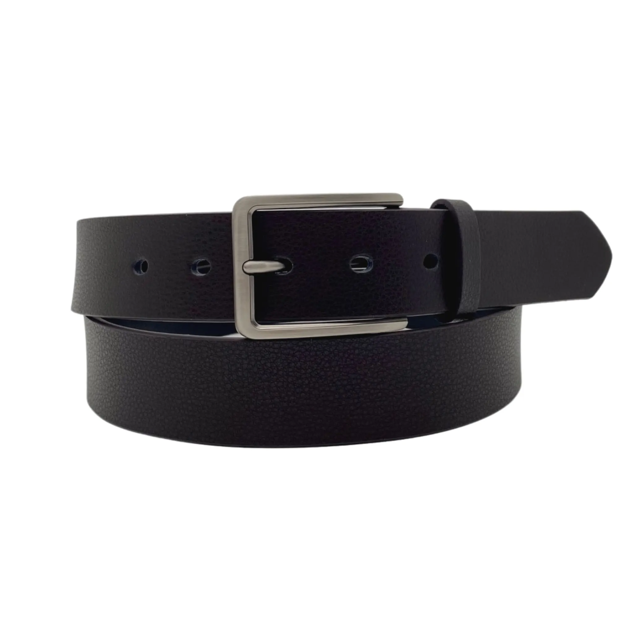 KURT - Men's Dark Brown Genuine Leather Belt with Gunmetal Pin Buckle