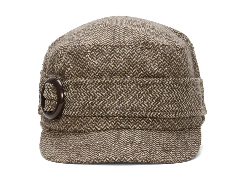 Ladies Poly-Wool Stylish Cadet Cap w/ Buckle