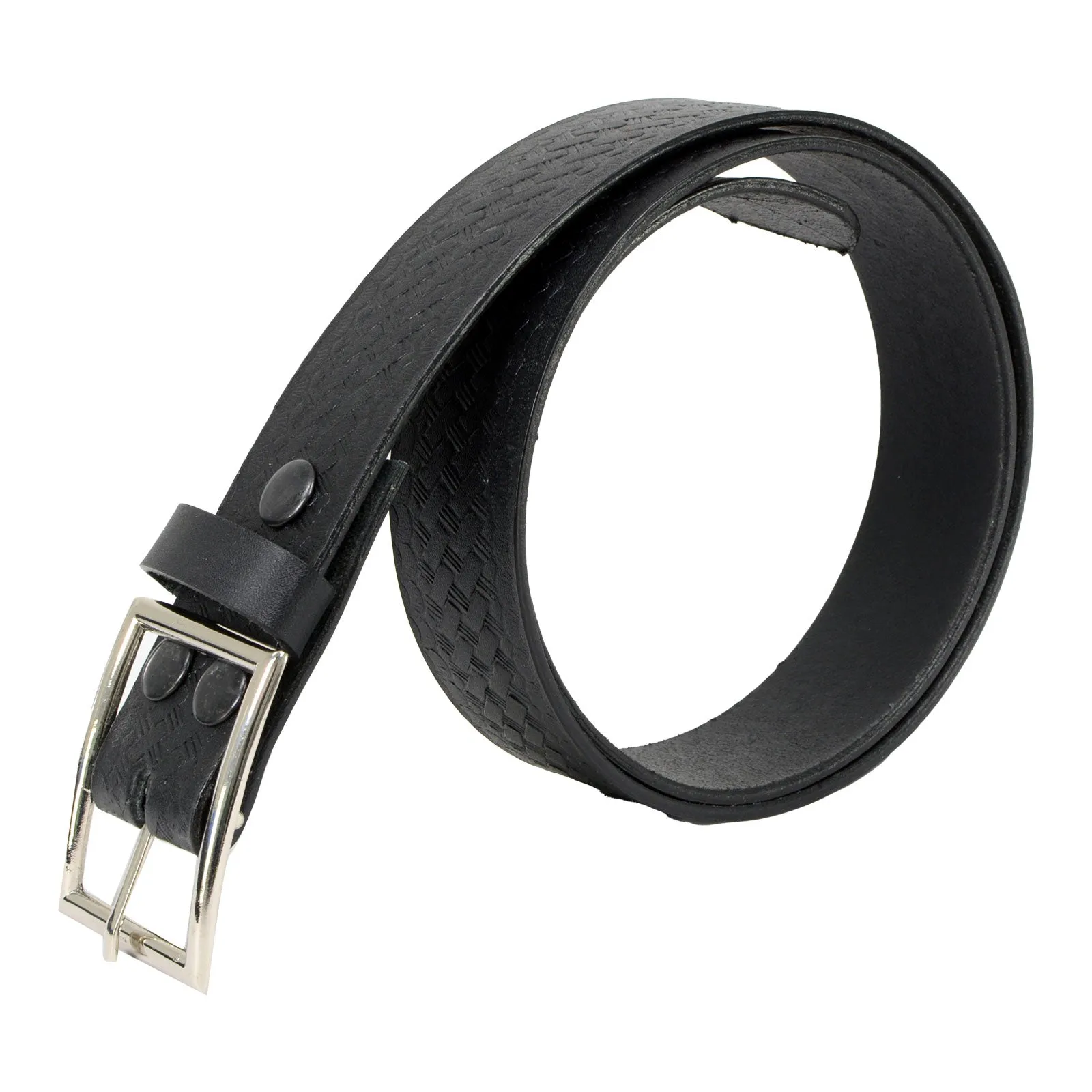 Milwaukee Leather MP7105 Men's Embossed Black Genuine Leather Biker Belt with Interchangeable Buckle