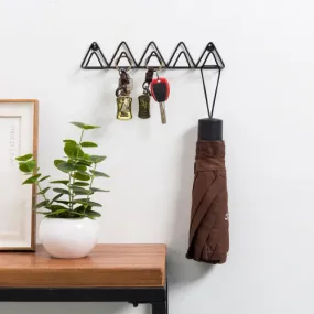 Modern Black Metal Wire Triangle Design Key Rack