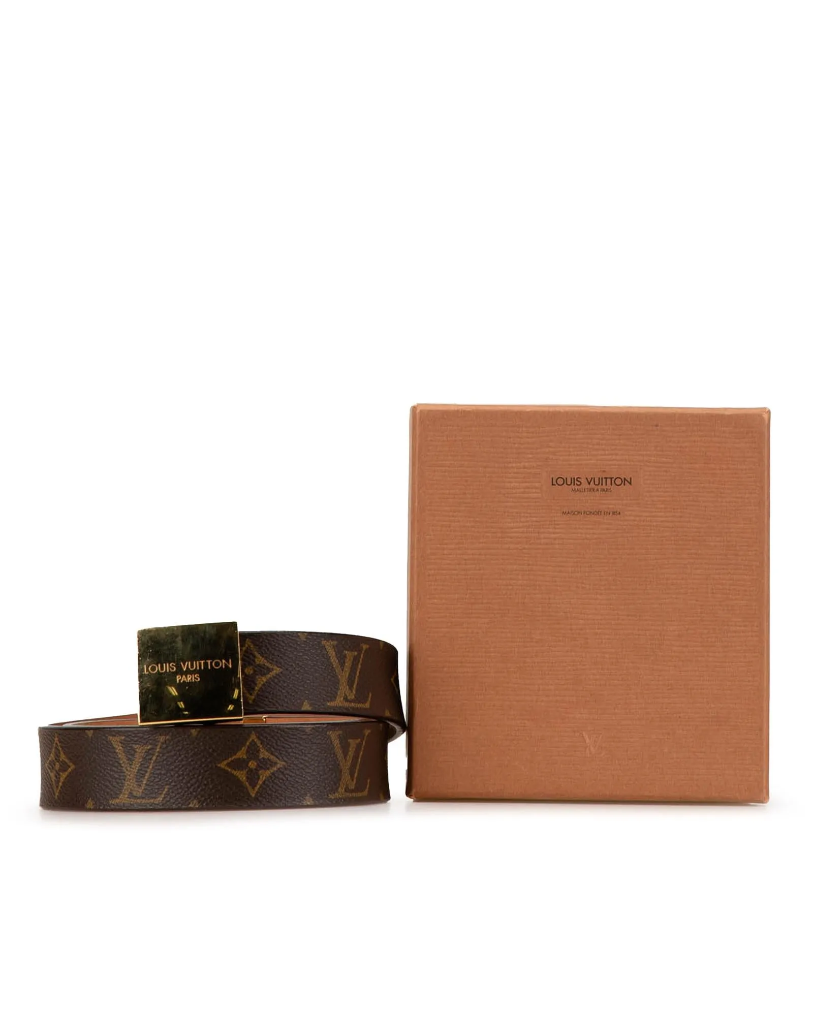 Monogram Canvas Belt with Gold-Tone Buckle