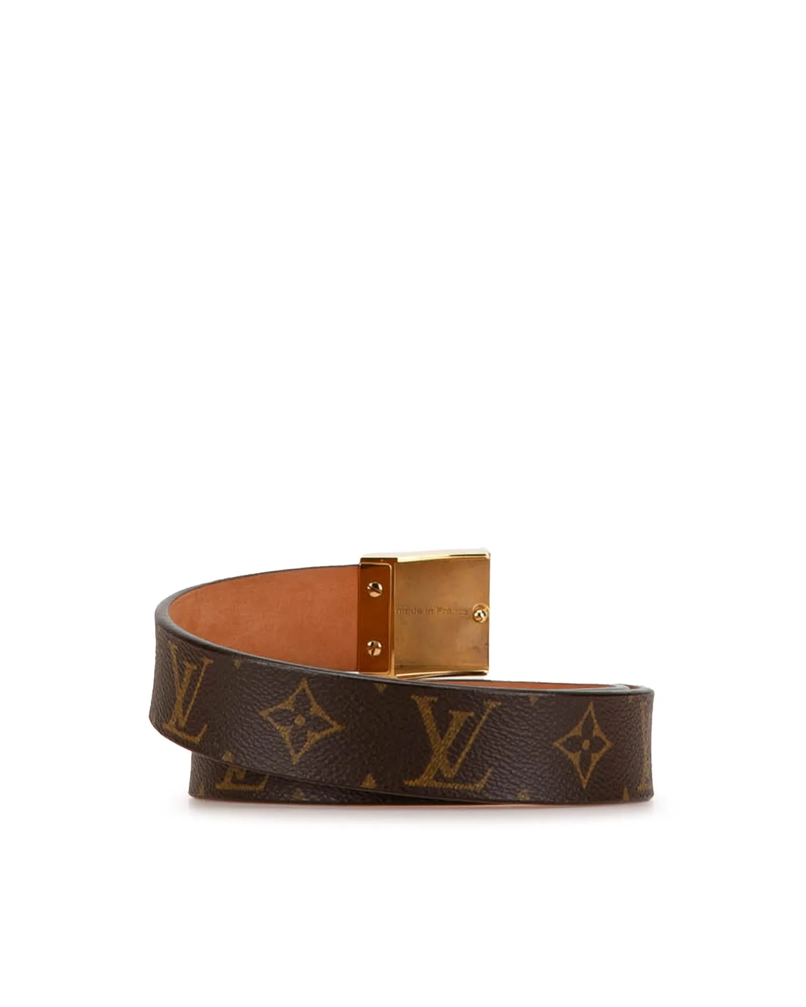 Monogram Canvas Belt with Gold-Tone Buckle