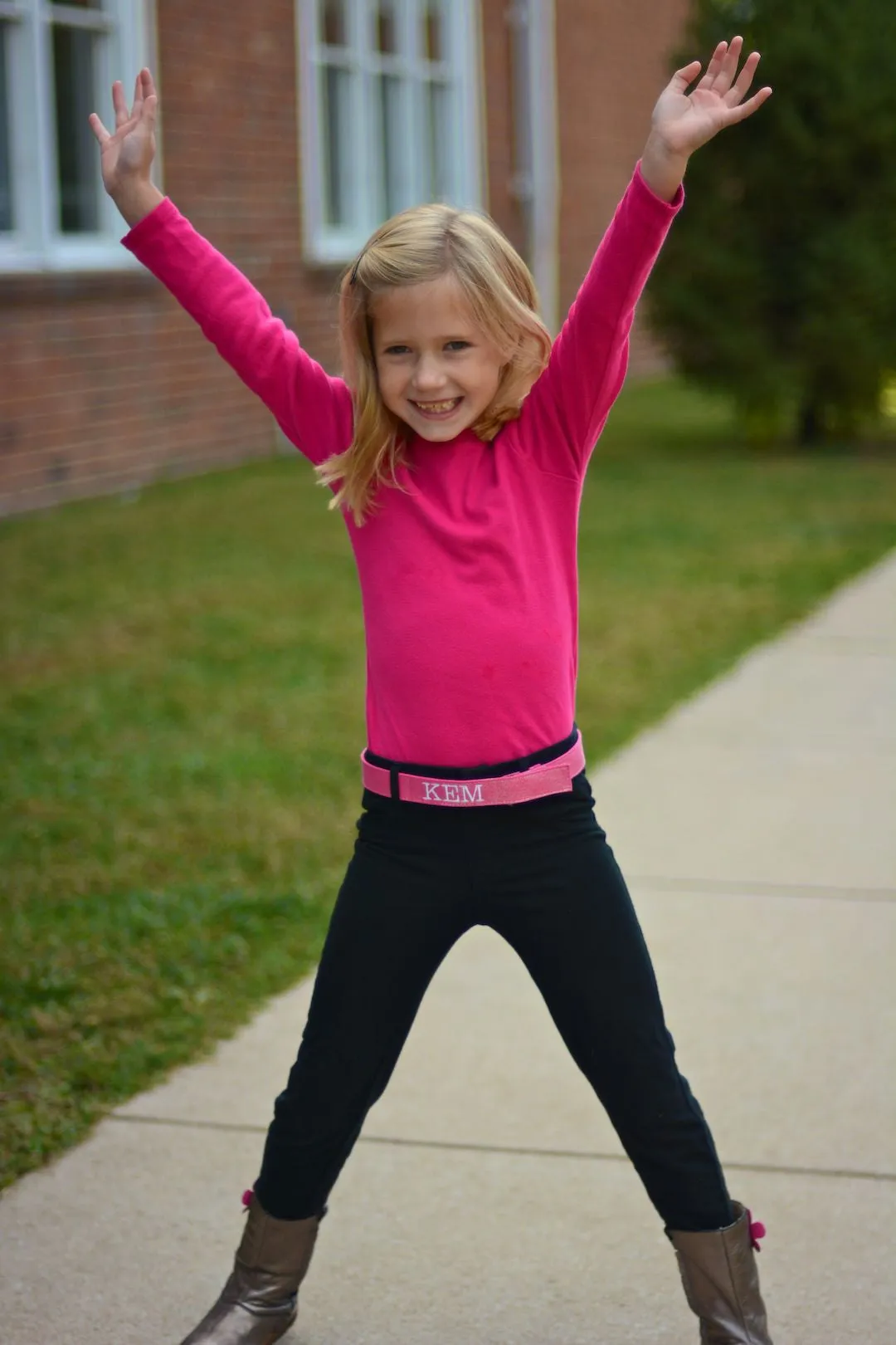 MYSELF BELTS - Pink Sparkle Print Easy Velcro Belt For Toddlers/Kids