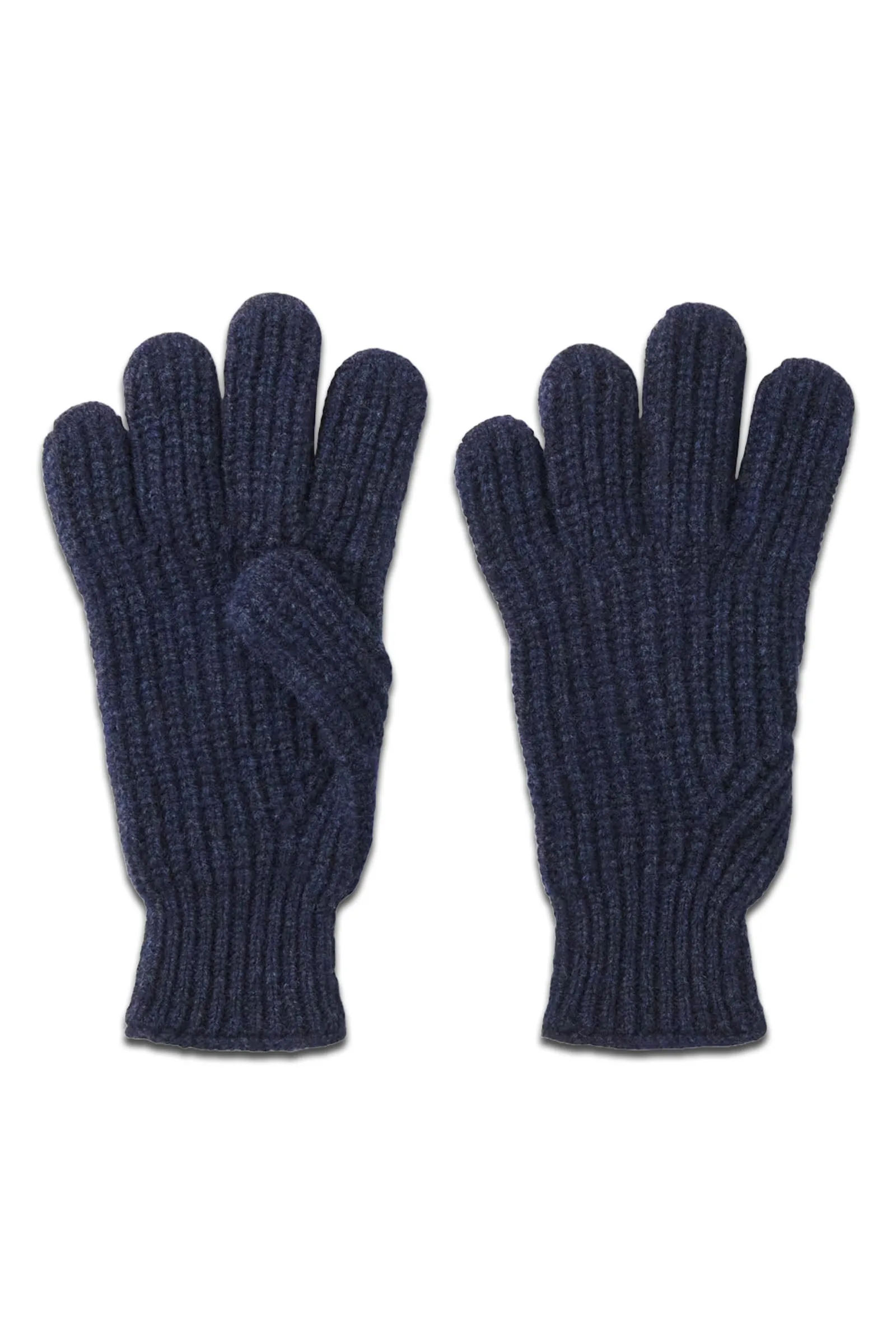 Navy Lambswool Gloves